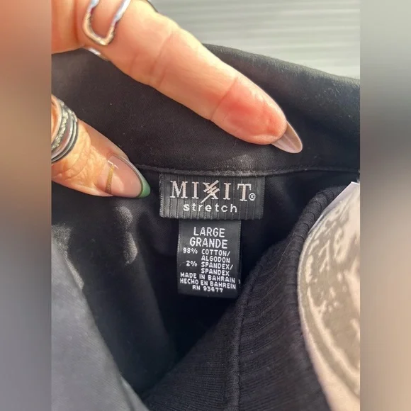 SET! MixIt Stretch Black Jacket & Wide Pants w/ Belt​​​ - Picture 10 of 11